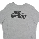 NIKE Mens Grey Just Do It Graphic T-Shirt L Short Sleeve Crew Neck Cotton Casual