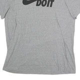 NIKE Mens Grey Just Do It Graphic T-Shirt L Short Sleeve Crew Neck Cotton Casual