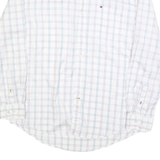 TOMMY HILFIGER Mens White & Blue Shirt Check XL Classic Fit Cotton Blend