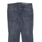 ANGELO LITRICO Mens Jeans Blue Regular Straight Denim Medium W38 L32 Casual Zip