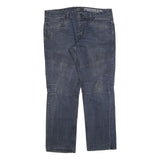 ANGELO LITRICO Mens Jeans Blue Regular Straight Denim Medium W38 L32 Casual Zip
