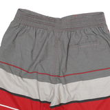 NHL Mens Shorts Red & Grey Striped L W30 Polyester Sports Swimwear