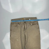 Carhartt Carpenter Trousers - 36W 29L Khaki Cotton