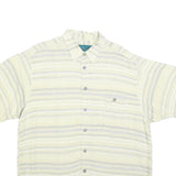 RALPH JANSON Mens Beige & Grey Striped Casual Shirt L Cotton Blend Summer