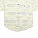 RALPH JANSON Mens Beige & Grey Striped Casual Shirt L Cotton Blend Summer