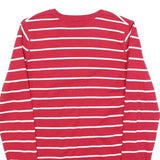 ESPRIT Womens Red & White Patterned V-Neck Basic Knit Jumper S Striped Cotton