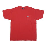 POLO RALPH LAUREN Mens Red Plain T-Shirt L Short Sleeve Crew Neck Pocket