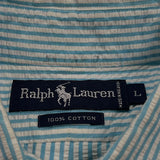 Ralph Lauren Striped Shirt - Large Blue Cotton