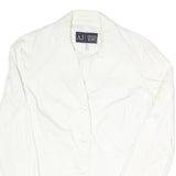 ARMANI JEANS Womens White Jacket S Cotton Blend Button Plain Classic Tailored