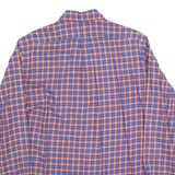 RALPH LAUREN Mens Blue & Orange Check Shirt L Cotton Blend Classic Button-Down