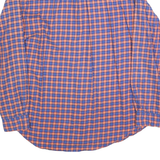 RALPH LAUREN Mens Blue & Orange Check Shirt L Cotton Blend Classic Button-Down