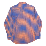 RALPH LAUREN Mens Blue & Orange Check Shirt L Cotton Blend Classic Button-Down