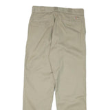 DICKIES Mens Regular Fit Beige Cotton Blend Trousers W32 L32 Zip Closure