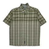 Quiksilver Checked Short Sleeve Shirt - Large Gray Cotton