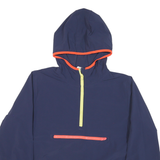 NEW BALANCE Womens Blue Lightweight Polyester Blend Half Zip Hoodie Jacket M