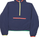 NEW BALANCE Womens Blue Lightweight Polyester Blend Half Zip Hoodie Jacket M