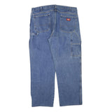 DICKIES Mens Jeans Blue Regular Straight Denim W40 L30 Workwear Zip Pockets