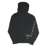 NIKE Mens Black Pullover Hoodie XS Cotton Blend Zip Sweatshirt Swoosh Print