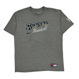 Brewers Baseball Nike Graphic T-Shirt - Large Gray Cotton