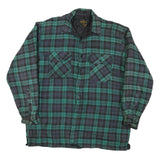 MARK 2 Mens Green & Blue Check Shirt L Cotton Blend Casual Button-Up