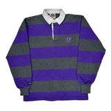W Barbarian Striped Rugby Shirt - XL Purple Cotton