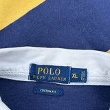 Polo By Ralph Lauren Striped Rugby Shirt - XL Navy Cotton