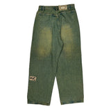 Indigo Gold Hip Hop Jeans - 32W 29L Green Cotton