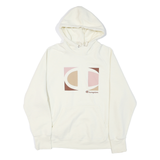 CHAMPION Womens White Graphic Hoodie XL Long Sleeve Crew Neck Cotton Blend