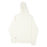 CHAMPION Womens White Graphic Hoodie XL Long Sleeve Crew Neck Cotton Blend
