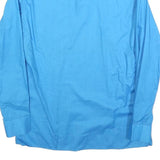 TEAGAL Mens Blue Plain Shirt L Long Sleeve Button Collar Classic Fit