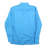 TEAGAL Mens Blue Plain Shirt L Long Sleeve Button Collar Classic Fit