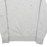 TOMMY HILFIGER Mens Grey Crew Neck M Cotton Sweatshirt with Branded Sleeve Tape