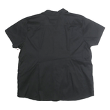 DICKIES Womens Black Work Shirt 2XL Cotton Blend Short Sleeve Button Front