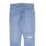LEVI'S 501S Mens Slim Blue Denim Stone Wash W32 L30 Ripped Casual Jeans