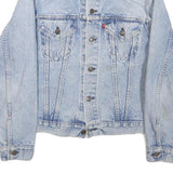LEVI'S Womens Blue Denim Cotton Blend Button Jacket L Classic Casual Denim