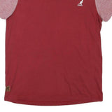 KANGOL Mens Red & Burgundy Modern T-Shirt S Short Sleeve Crew Neck Cotton Blend