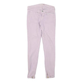 LEVI'S Womens Slim Pink Cotton Blend Denim Jeans W26 L29 Zip Skinny Stylish