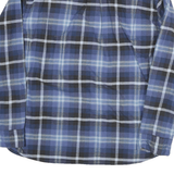JACHS Mens Blue & Black Check Flannel Shirt XL Classic Cotton Blend Casual