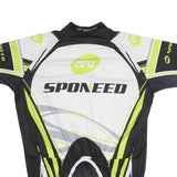 SPONEED Mens White & Black Cycling T-Shirt 2XL Short Sleeve Zip Neck Performance