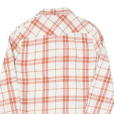 WRANGLER Womens White & Orange Check Shirt S Cotton Blend Button Long Sleeve