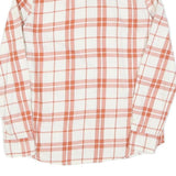 WRANGLER Womens White & Orange Check Shirt S Cotton Blend Button Long Sleeve