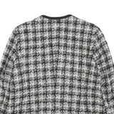 ELEGANCE PARIS Womens Black & White Wool Blend Button Jacket UK 16 Houndstooth