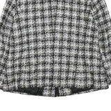 ELEGANCE PARIS Womens Black & White Wool Blend Button Jacket UK 16 Houndstooth
