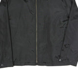 TOM TAILOR Mens Black Jacket XL Polyester Blend Plain Zip Casual Outerwear