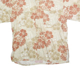 PURITAN Mens Beige & Brown Floral Hawaiian Shirt M Cotton Beach Vacation