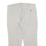 CARHARTT Mens Relaxed Jeans Beige Cotton Blend Zip W40 L30 Workwear Carpenter