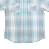 LEVI'S Mens Blue & Grey Plaid Short Sleeve Shirt M Casual Cotton Blend