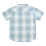 LEVI'S Mens Blue & Grey Plaid Short Sleeve Shirt M Casual Cotton Blend
