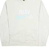 NIKE SB Mens White Pullover Hoodie L Cotton Casual Comfort