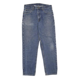 CARHARTT Mens Classic Blue Denim Straight Jeans Cotton Zip W34 L32 Workwear
